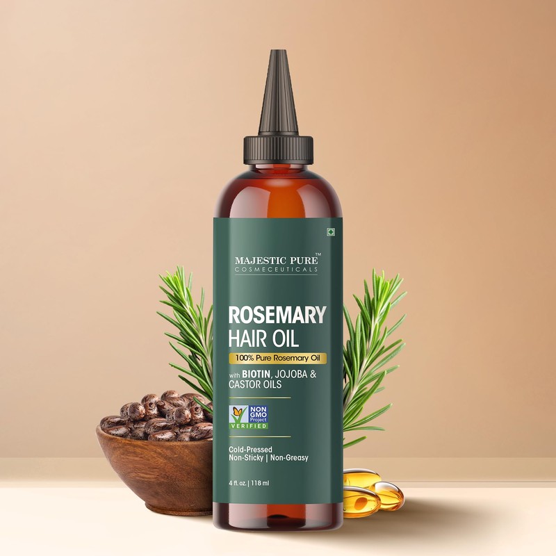 Majestic Pure 100% Pure Rosemary Oil for Hair Growth -