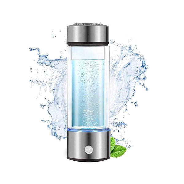 Hydrogen Generator, 450 ml, Hydrogen Water Loniser with PEM and SPE Technology, USB, Hydrogen Water Bottle asserole Concentration 800-1200 PPB Ioniser Bottle, Anti Ageing