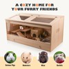 Kyerlish Wooden Hamster Cage with Pull-Out Tray, Small Animal Habitat