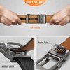 KEMISANT Men's Leather Belt Automatic Ratchet Leather Belt 35 mm
