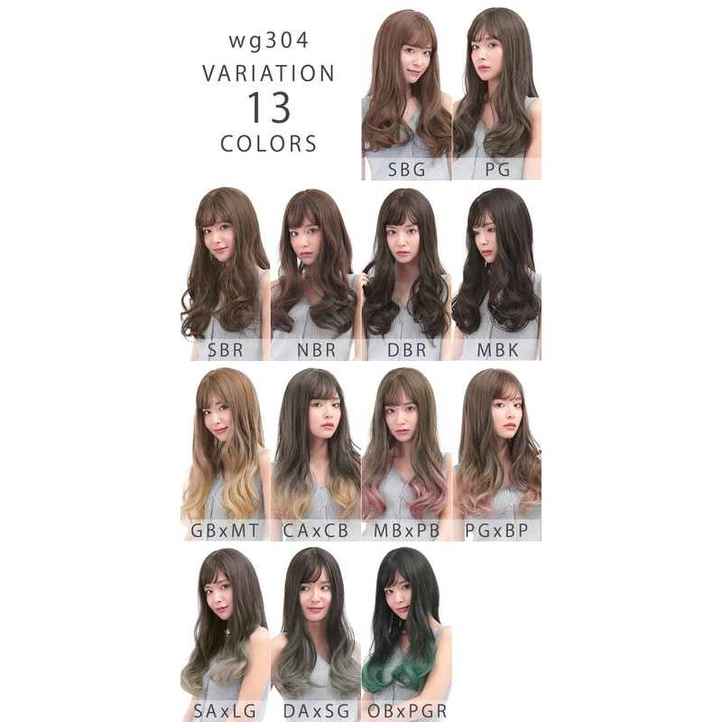 AQUADOL Wig, Long, Full Wig, Gradient, Curl, Pink, Black Hair,