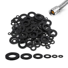 120pcs Heavy Duty Flat Rubber Washers Set - Multi-Size Black Rubber Grommets for Vibration Damping, Leak Prevention in Household Appliances, Faucets, Screws, and Bolts - 30/25/20/16/12/10mm Sizes Incl