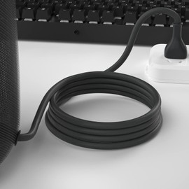 Replacement Power Supply Cable for A2825 Homepod (2nd Gen) Smart Speaker, BolAAzuL 6ft/1.8m US AC Power Cable 2-Prong Plug Male to Female Power Cord, Black