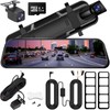 AWCBBT Dash Cam Retrovisor con Cámara para Automóvil, con 2