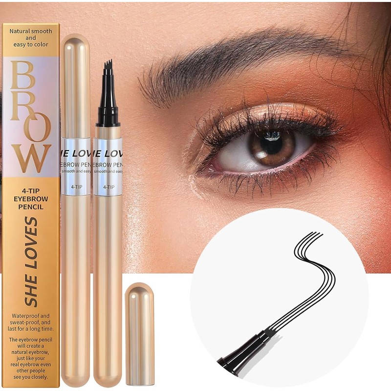 Paquete de 2 Lápices de Cejas Microblading Nuevos 2026, Impermeables,