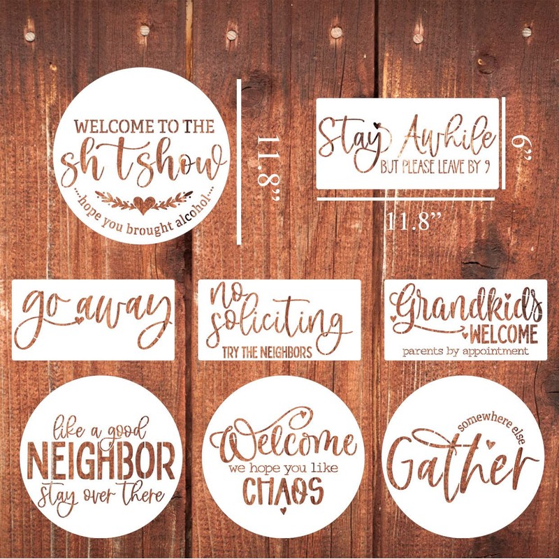 Funny Welcome Stencils for Painting Sarcastic Round Stencil Large Gather