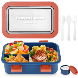 Huifoo Lunch Box Set, 1250 ml Lunch Box with Compartments Children, Adults, Lunch Box, Breakfast Box, Lunch Box, Lunch Box, Lunch Box, Lunch Box, Lunch Box with Cutlery