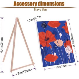 VIGEGU 4 Pack Paint by Numbers Kit for Adults Framed Canvas - with Wooden Easel,Adults' Paint-by-Number Kits Flower DIY Acrylic Oil Painting Kits Arts Crafts for Wall Decor 7.8x11.8inch