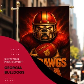 Georgia Football Garden Flag: 12" x18" Double-Sided - Team Outdoor Sign - Perfect for UGA Fans, Go Dawgs! Flag Football, Gift For Youth, Men, Women, Fathers, Boys, Perfect for Game Day