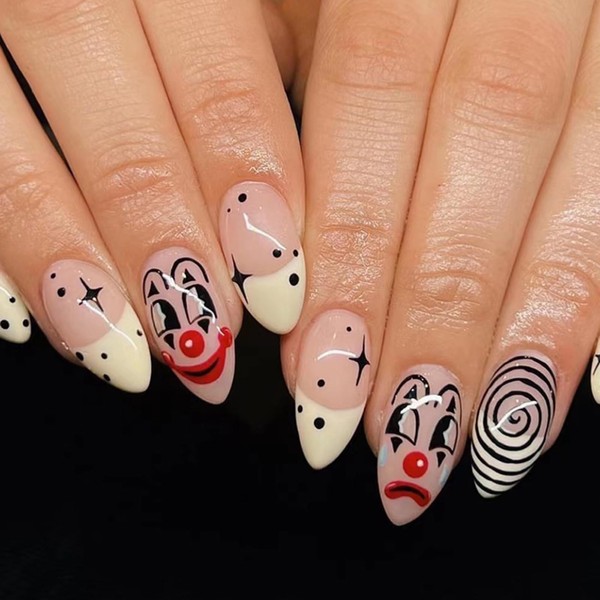 Halloween Press on Nails French Fake Nails Yellow False Nails