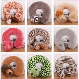 Travel Pillow Children's Neck Pillow, U-Shaped Neck Support Pillow, Animal Cute Neck Pillow, Washable Neck Support Pillow, Travel Sleeping Pillow for Car, Aeroplane, elephant
