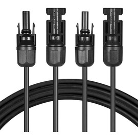 solartronics Verlängerungskabel 6mm² Solarkabel schwarz mit Stecker beidseitig für Solarmodule PV GAK Made in Germany (0,5 Meter)