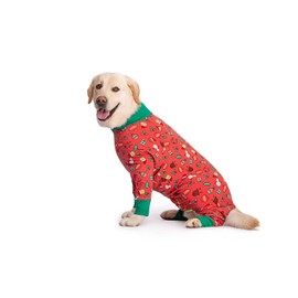 BT Bear Large Dog Clothes, Elastic Pet Onesie Clothes Protect Joints Wound Protection Pet Pajamas PJS Dog Jumpsuit For Medium Large Dogs (7XL, Red christmas)
