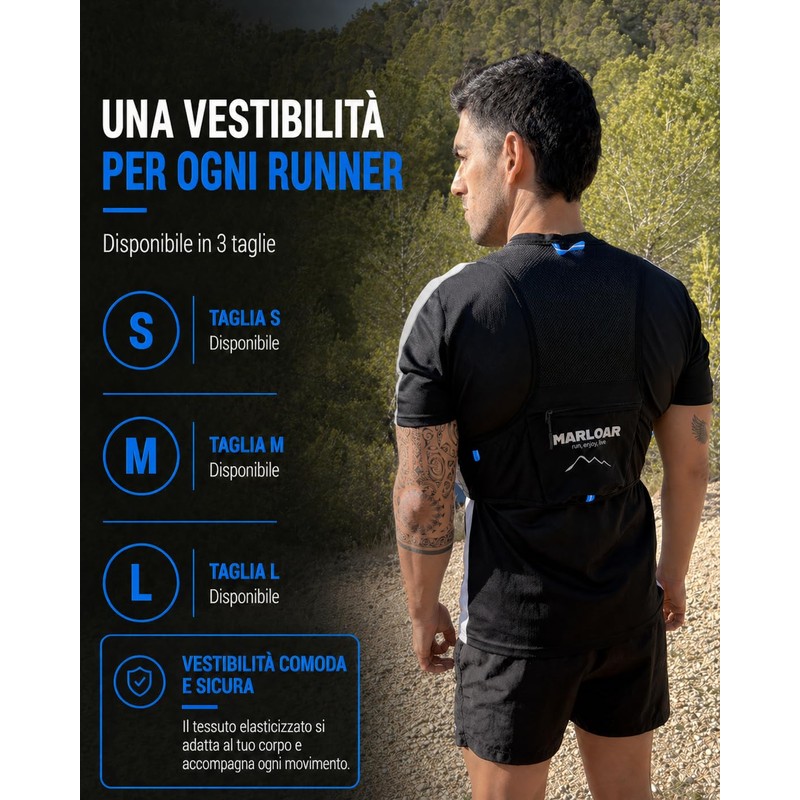 MARLOAR Zaino Trail Running con 2 Soft Flask – Gilet