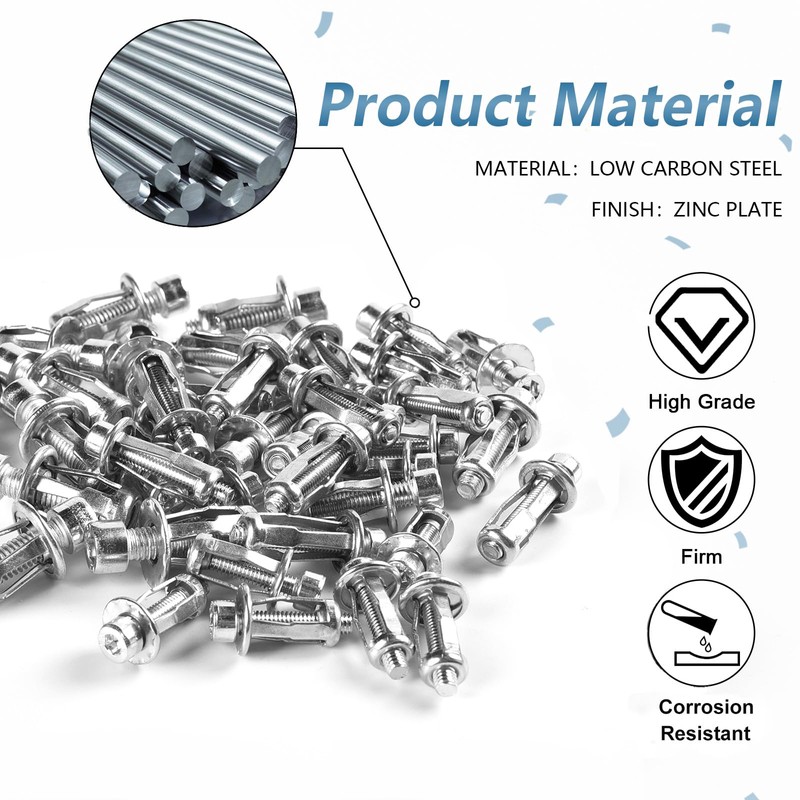 10 Set Expansion Nuts with Screws, M4 x 20mm Petal
