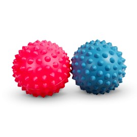 Physical Spiky Massage Balls - 1 Pair - Blue & Pink - Ideal for Yoga & Pilates and self Massaging