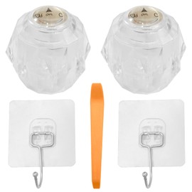 2 Pack Faucet Handle Compatible with Delta-Faucet RP2391, Shower Knob Single Clear Handles Replacement for Tub/Showers