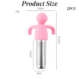 2 PCS 304 Stainless Steel Fine Mesh Infuser Strainer for Loose Tea, Compatible with Most Tea Cups