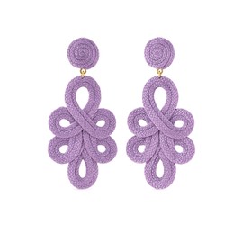 MAJALE Long Women's Flamenca Earrings - Lightweight Earrings for Christmas, Party, Sevillanos for Special Occasions - Earrings with Silk Cord, Unit size, Fabric, Silk cord