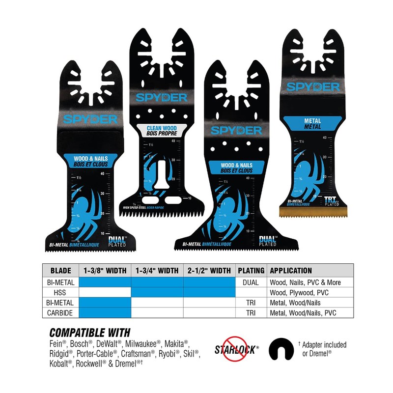 Bi-Metal Wood and Metal Cutting Oscillating Tool Blade 5-Pack