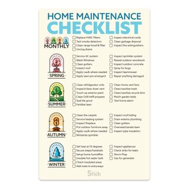 Magnetic Home Maintenance Checklist – Monthly & Seasonal Home Care Planner – Household Upkeep Schedule – Made in USA