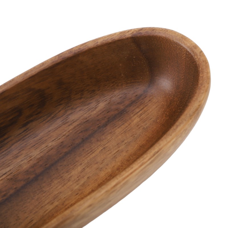 Wooden Serving Tray Easy Cleaning Boat Shape Wooden Food Plate