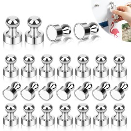 Pack of 25 Magnets for Magnetic Board, Strong Magnets for Whiteboard, Notice Board, Office, Classroom, Refrigerator, Kitchen