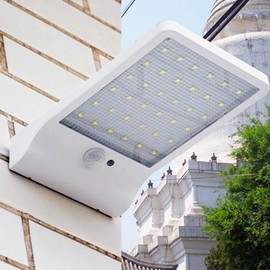 Solar Powered Lights Outdoor, Patio Deck Lights 36 LEDs, Super Bright Outside Waterproof Motion Sensor Lights, Solar Powered Lighting For Yard, Backyard, Pathway & Driveway (White, Wall Sconces Type)