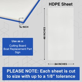 Duco Natural White HDPE Sheet- USA-Made 1/8 Inch Thick, 24" x 48" High-Density Polyethylene Plastic Sheet - D.I.Y. Cutting Board, Industrial Containers, Signs - HDPE Sheet 1/8" Thick (Pack of 1)