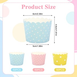 Pack of 150 Paper Muffin Cases Cupcake Wrapper Cupcake Cases Cupcake Baking Cups Muffin Mould Paper for Wedding, Birthday, Party