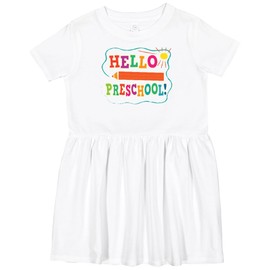 inktastic Hello Preschool 1st Day of School Toddler Dress 5-6 White 3171c