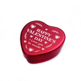 Red Ocean Valentines Day Heart Tin Gift For Him Her Gift For Boyfriend Girlfriend Husband Wife Keepsake