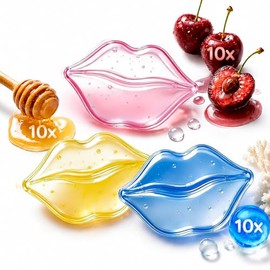 Moisturizing Lip Mask Set (30PCS) - Marine Collagen, Cherry & Honey - Anti-Wrinkle, Anti-Aging & Hydrating Lip Mask for Women - Spa Day Essentials & Valentines Day Skin Care