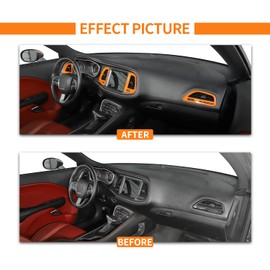 Voodonala for Challenger Center Console Air Condition Outlet Vent Trim Accessories for Dodge Challenger 2015 up (Orange, 4ps)