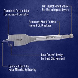 Irwin Tools IRWIN SPEEDBOR Spade Wood Drill Bit 11/16" X 6" (88811)