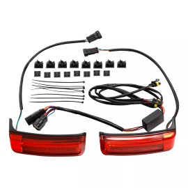 TCMT LED Saddlebag Brake Turn Light Red Fit For Harley Touring Street Glide 2014-2024