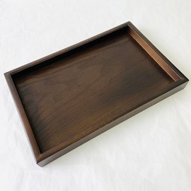 Yamaga Lacquerware Shop Tray Obon 9 inch (9 cm) Long Free Tray Tray Cafe Tray Stylish Wooden (Ebony Style)