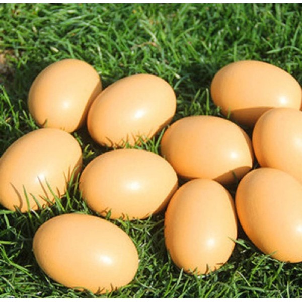 YunKo 6Pcs Wooden Faux Fake Nest Eggs Easter Eggs Get hens to Lay Eggs Children Play Kitchen Game Food Toy - Log Color