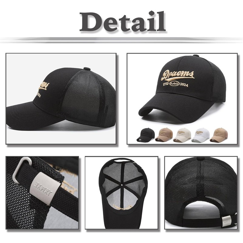 White Fang CZA213 Embroidered Mesh Cap, Hat, Summer, Fashion, Active,