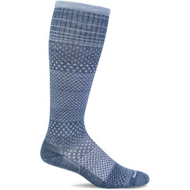 SOCKWELL Women's Compression Stockings Travel Socks Support Stockings Micro Grade SW36W Compression Class 1 (15 - 20 mmHg) Therapeutic Knee Socks, denim