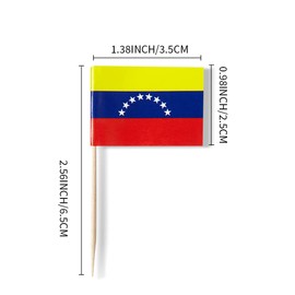 Venezuela Flag Venezuelan Flag, Small Mini Venezuela Toothpick Flags for Food, Cupcakes, Cocktails, Appetizers, Bar Party Decorations