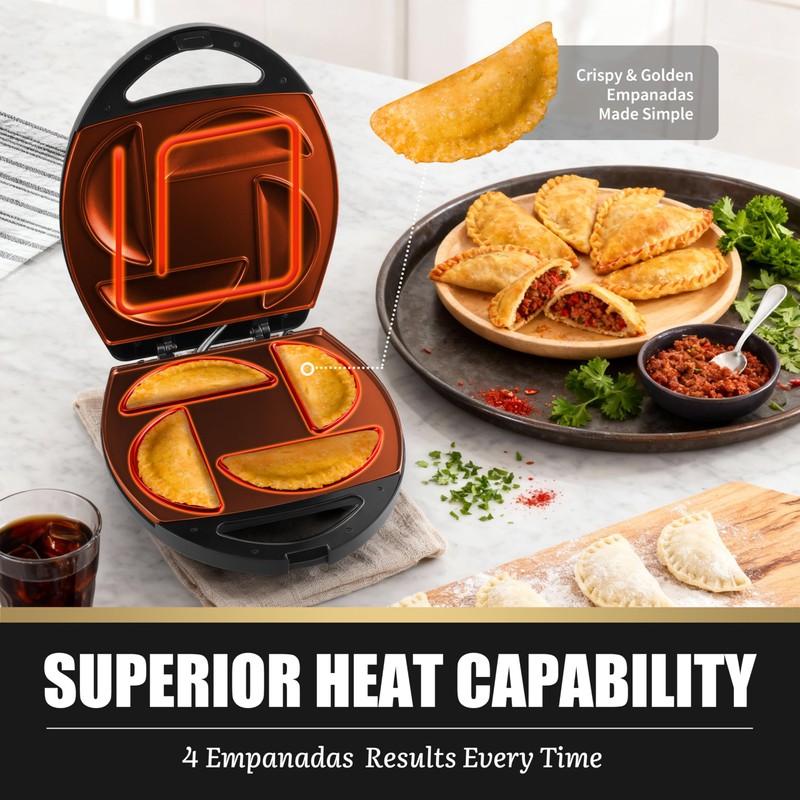 FineMade Electric Empanada Maker Machine with Press Mold,Large Dumpling Maker