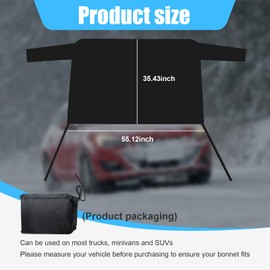 Augeny Car Rear Windshield Cover for Ice and Snow, Auto Windshield Snow Cover with Side Mirror Cover, Protects Against Snow, Ice, UV Ray and Frost for Most Vehicles