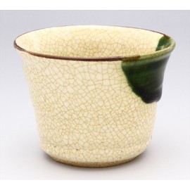 Setoyaki 007-0022 Kato Rokbee Buckwheat Porch, Approx. Diameter 3.5 x Height 2.8 inches (9 x 7 cm), Oribe Flower Ivy, Made in Japan
