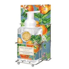 Michel Design Works Foaming Hand Soap & 15-Piece Napkin Set. L'Orange, Beautiful Square Container with Pump