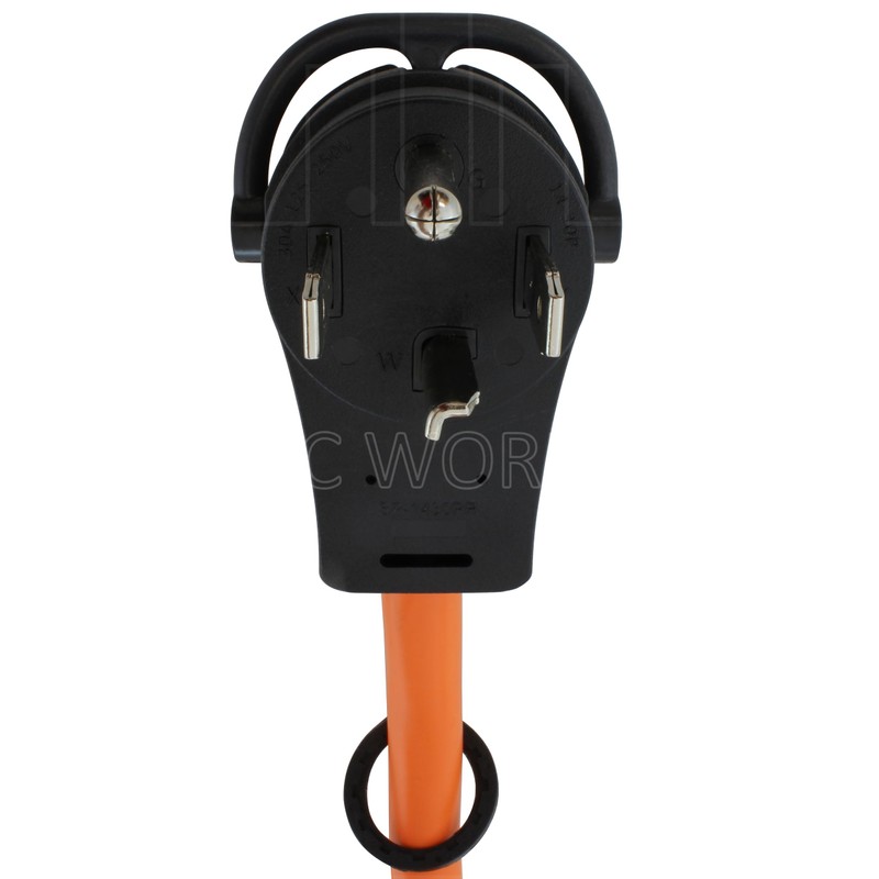 AC WORKS 30-Amp 4-Prong Dryer Outlet 14-30 Piggy-Back Plug Adapter