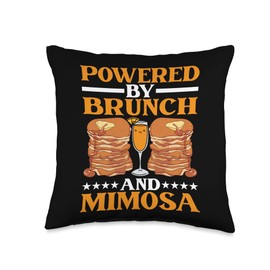 Powered By Brunch And Mimosa Throw Pillow