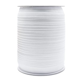 Bristlegrass Shiny Fold Over Elastic Band for Sewing 3/4" 20mm FOE Roll Spool Stretchy Ribbon for Hair Tie Headband Dress DIY Sewing Trim (C-3/4 Inch x 50 Yards,White)