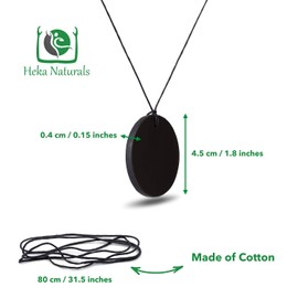 Heka Naturals Shungite Crystal Necklace Pendant | Healing Crystals & Chakra Necklace - Gemstone Accessory for Men & Women - Spiritual and Joyous Gifts (Circle)