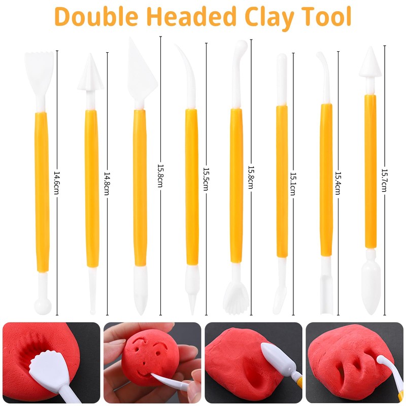 JAMATA 48-Piece Pottery Tool Set, Modelling Tool Set for Pottery